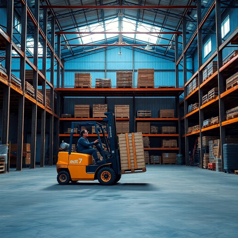 Interior of a Vancouver warehouse with a forklift moving a pallet